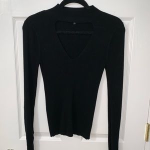 Cutout vneck sweater